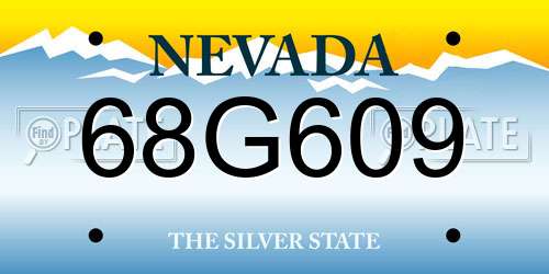 68G609 Nevada License Plate