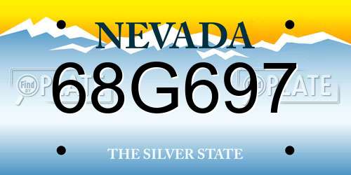 68G697 Nevada License Plate