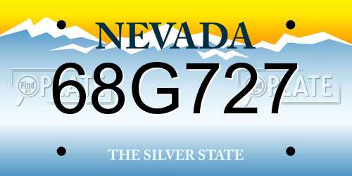 68G727 Nevada License Plate