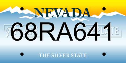 68RA641 Nevada License Plate