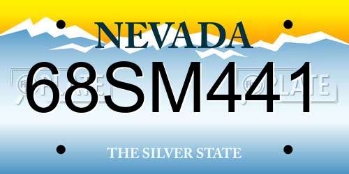 68SM441 Nevada License Plate