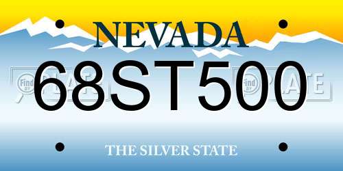 68ST500 Nevada License Plate