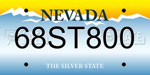 68ST800 Nevada License Plate