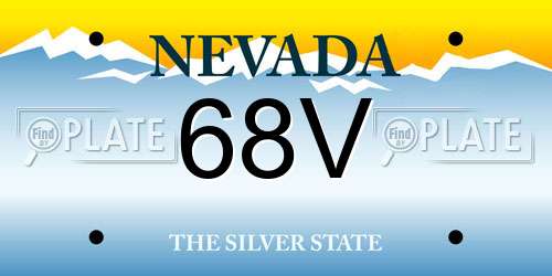 68V Nevada License Plate