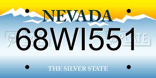 68WI551 Nevada License Plate