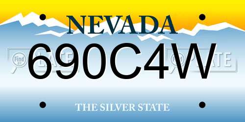 690C4W Nevada License Plate