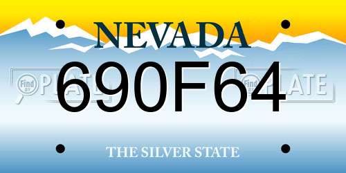 690F64 Nevada License Plate