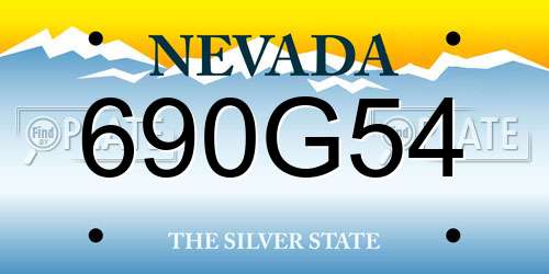 690G54 Nevada License Plate
