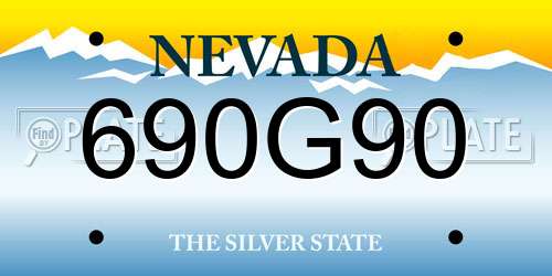 690G90 Nevada License Plate