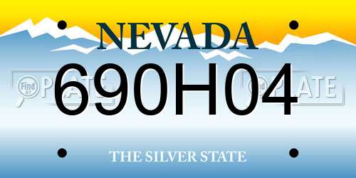690H04 Nevada License Plate