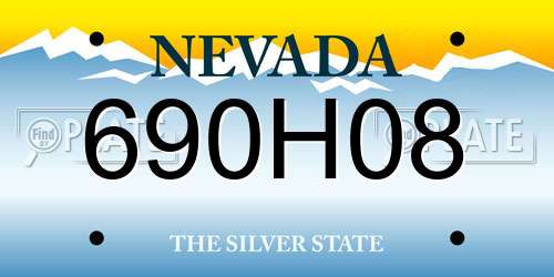 690H08 Nevada License Plate