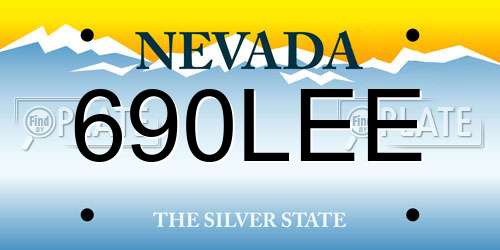 690LEE Nevada License Plate