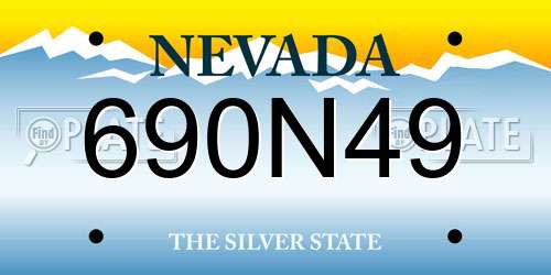 690N49 Nevada License Plate