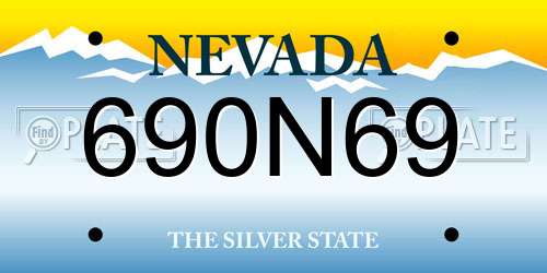 690N69 Nevada License Plate