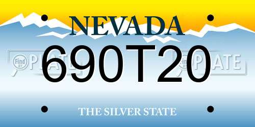 690T20 Nevada License Plate