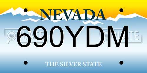 690YDM Nevada License Plate