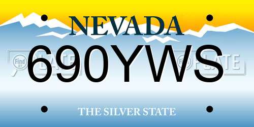 690YWS Nevada License Plate