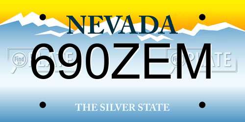690ZEM Nevada License Plate