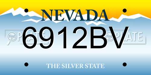 6912BV Nevada License Plate
