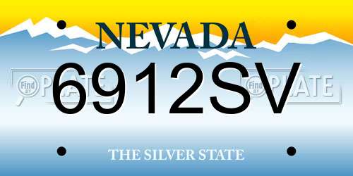 6912SV Nevada License Plate