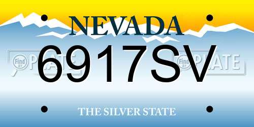 6917SV Nevada License Plate