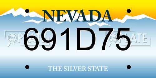 691D75 Nevada License Plate