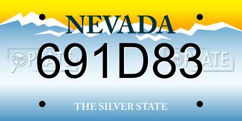 691D83 Nevada License Plate
