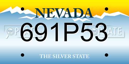 691P53 Nevada License Plate