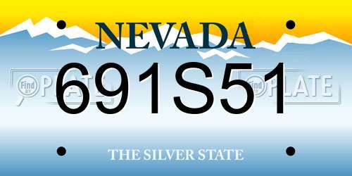 691S51 Nevada License Plate