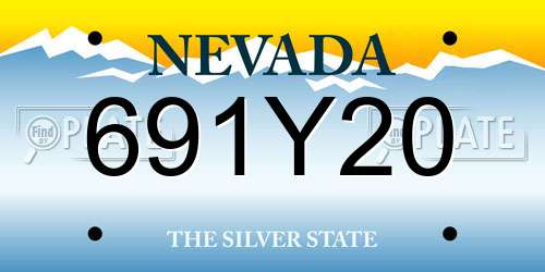 691Y20 Nevada License Plate