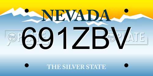 691ZBV Nevada License Plate
