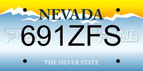 691ZFS Nevada License Plate