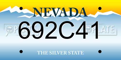 692C41 Nevada License Plate