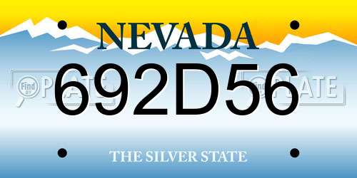692D56 Nevada License Plate