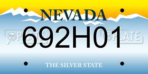 692H01 Nevada License Plate