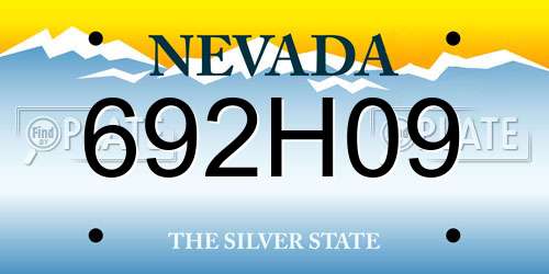 692H09 Nevada License Plate