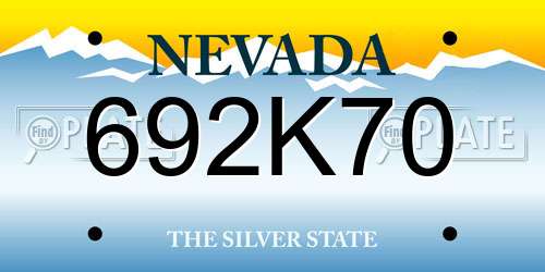 692K70 Nevada License Plate