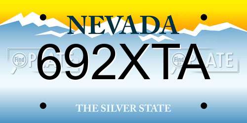692XTA Nevada License Plate