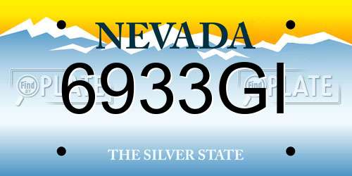 6933GI Nevada License Plate