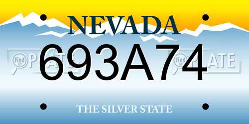 693A74 Nevada License Plate