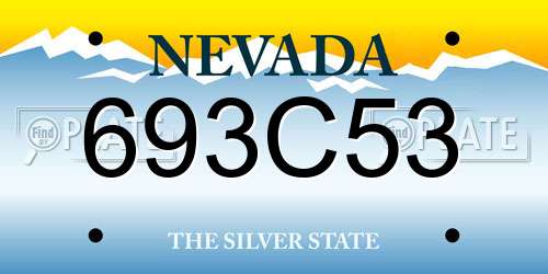 693C53 Nevada License Plate