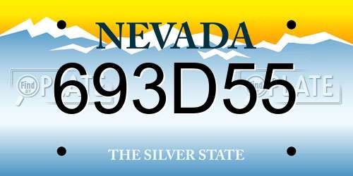 693D55 Nevada License Plate