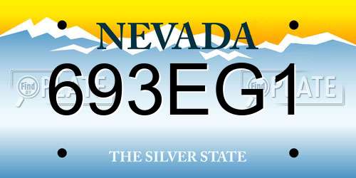 693EG1 Nevada License Plate