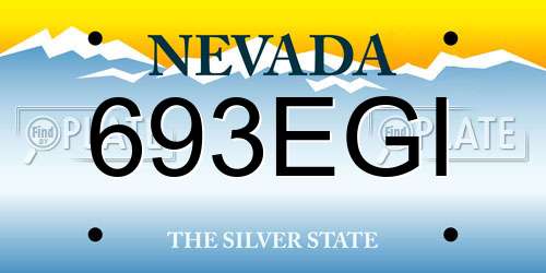 693EGI Nevada License Plate