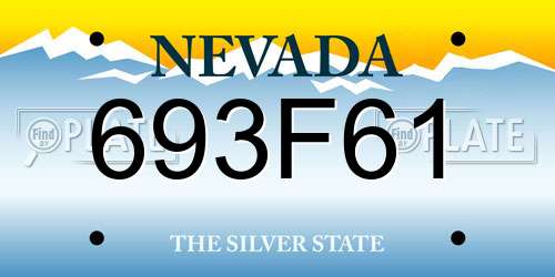 693F61 Nevada License Plate