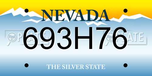 693H76 Nevada License Plate