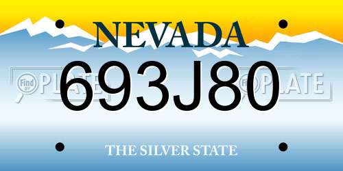 693J80 Nevada License Plate