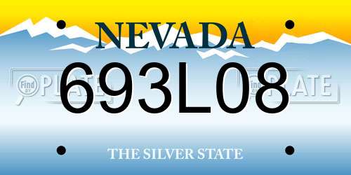 693L08 Nevada License Plate
