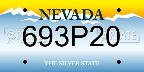 693P20 Nevada License Plate