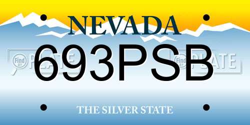 693PSB Nevada License Plate